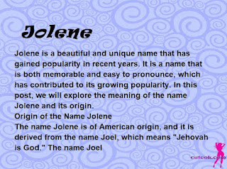 meaning of the name "Jolene"
