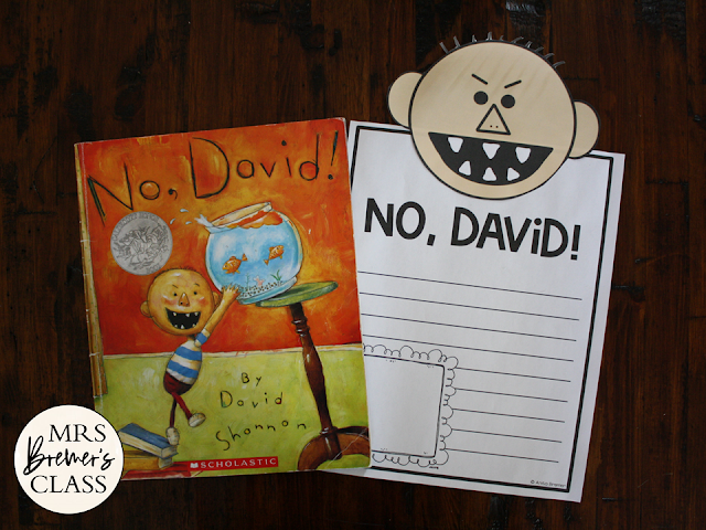 No David book activities unit with literacy companion activities and a craftivity for Kindergarten and First Grade