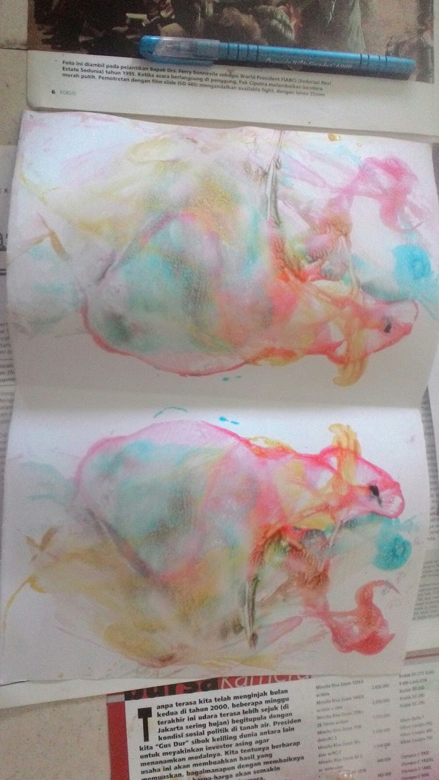 TARIKAN BENANG  INK BLOT DAN FINGERS PAINTING