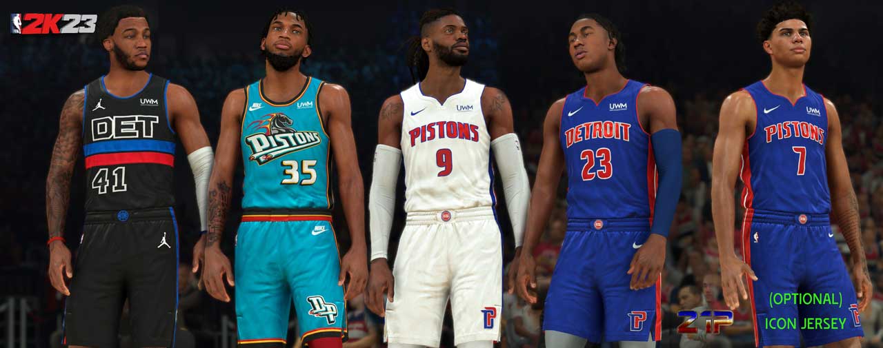 NBA 2K22 Detroit Pistons 2023 Classic Edition Jersey - Shuajota