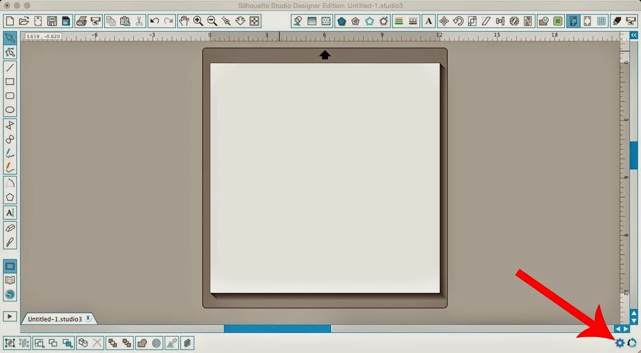 Silhouette Studio, increase tool icon size, Silhouette tutorial, gear icon