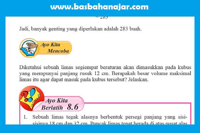 Kunci Jawaban Matematika Kelas 8 Halaman 188 Ayo Kita Mencoba