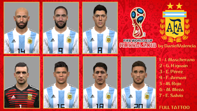 PES 2017 Facepack Argentina NT World Cup 2018 by DanielValencia_EA