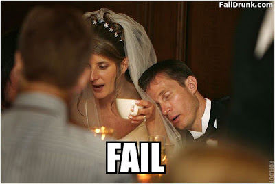 wedding fail groom passed out drunk