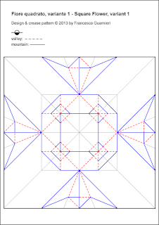 Origani CP, Fiore quadrato, variante 1 - Square Flower, variant 1, by Francesco Guarnieri