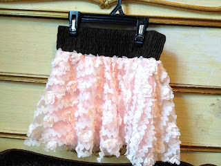 pink flower lace chiffon girls skirt