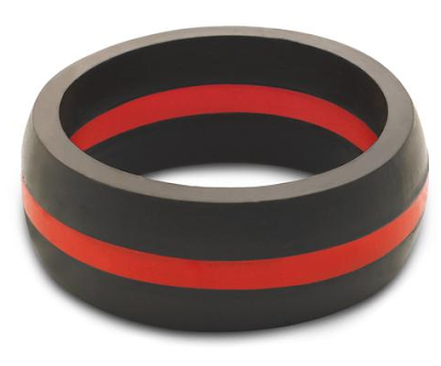 QALO Men’s Thin Red Line Silicone Ring