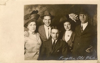 Friends with hats Postcard Azo Triangles Up Solway