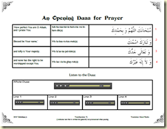 Opening Duaa for Prayer