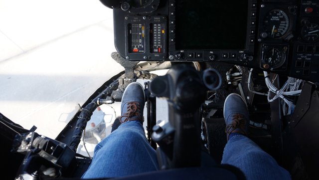 En un helicóptero
