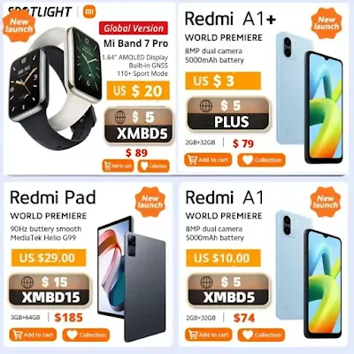 أفضل تخفيضات الاسبوع المغرية لمتجات شاومي اكتوبر Redmi A1 و +A1 و Mi Smart Band 7 Pro