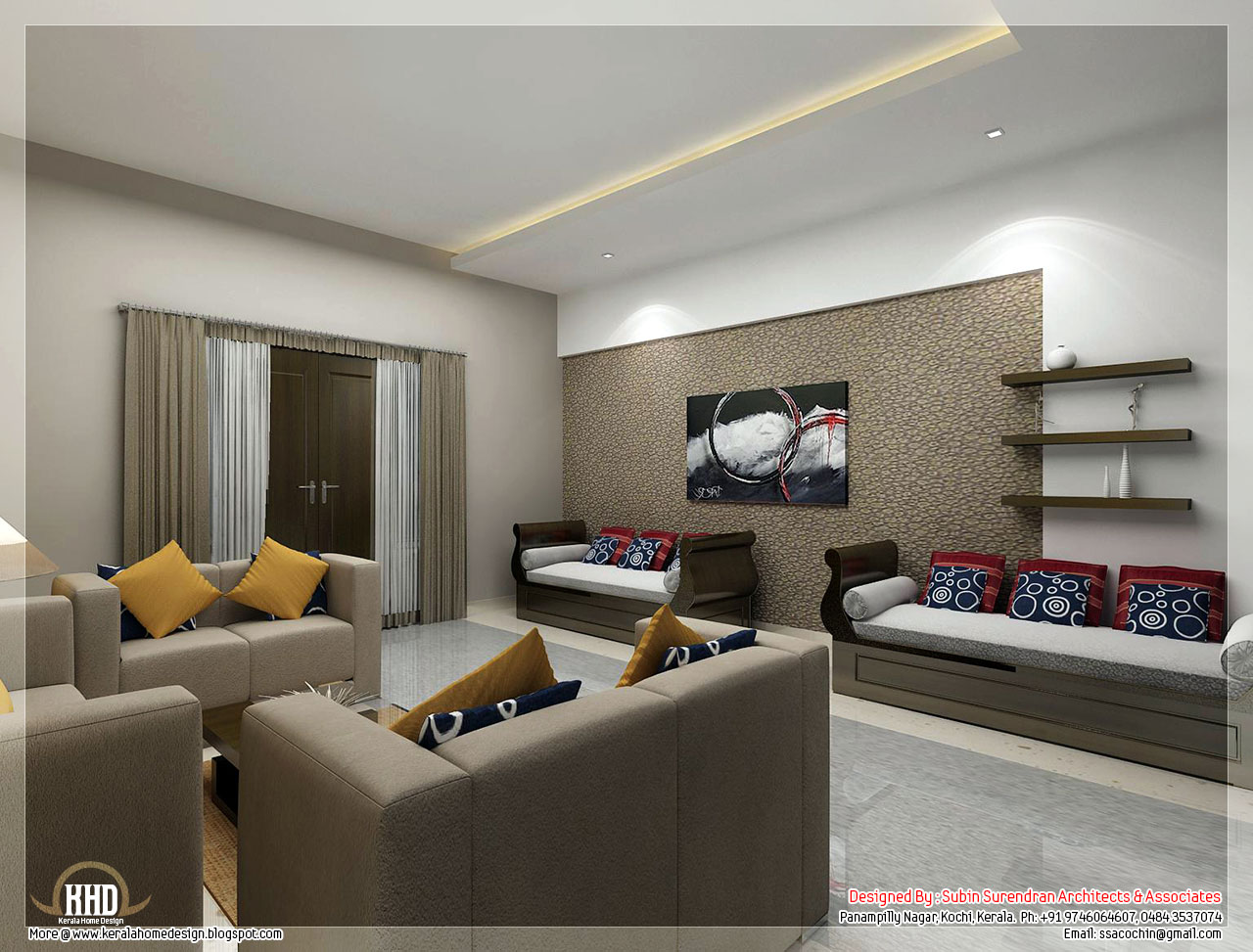 Awesome 3D interior renderings Kerala home design and 