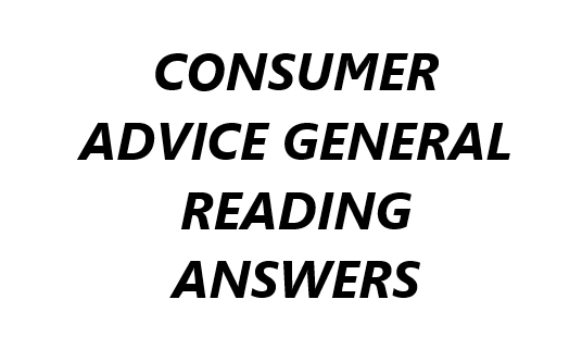 CONSUMER ADVICE READING ANSWERS