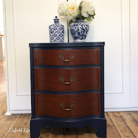 American serpentine front single bedside, navy, Lilyfield Life