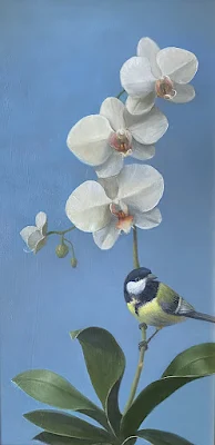Rest Stop on White Orchid painting Patt Baldino
