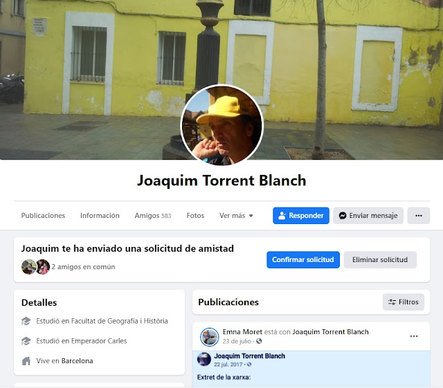 Joaquim Torrent Blanch, amistat, facebook