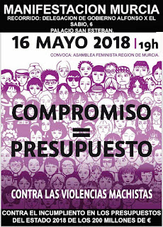 Cartel de la próxima manifestación, 16 de mayo, contra las violencias machistas.