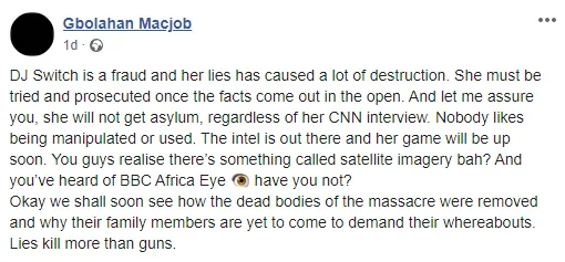 #LekkiMassacre: “DJ Switch should be prosecuted” — Journalist Gbolahan Macjob writes