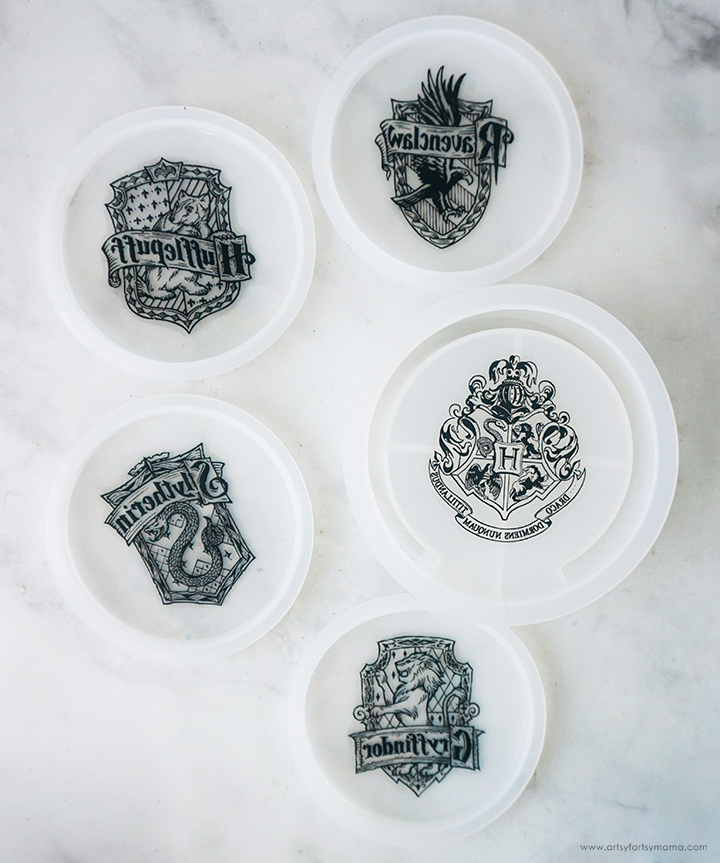 Resin Hogwarts House Coaster Set