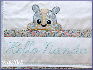 Customised embroideries on a baby boy blanket