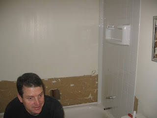 Putting up the shower insert