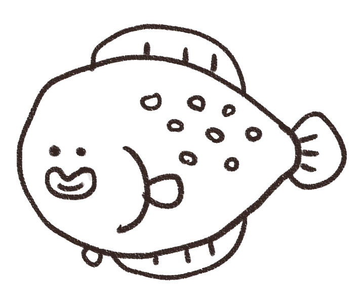 ヒラメのイラスト 魚 ゆるかわいい無料イラスト素材集