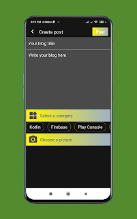 Android Blogger App  Free Download (Admin and Client App) Make a blogpost