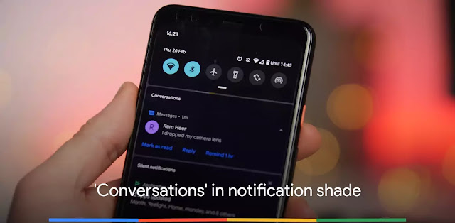 android 11 developer preview | android 11 release date | android 11 new features Conversation In Notification Shade
