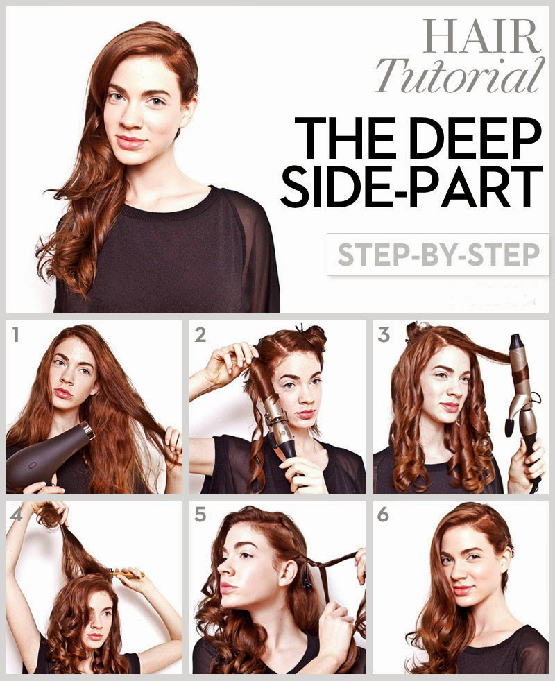 Tutorial Prom Hairstyle for Long Hair Deep Side Part Step by step