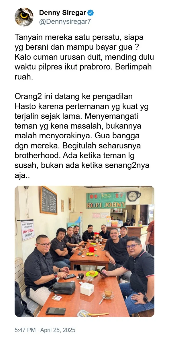 BERBEDA dengan Abu Janda cs yang berbalik arah mendukung Prabowo di Pilpres  Denny Siregar: Kalo cuman urusan duit, mending dulu waktu pilpres ikut Prabowo. Berlimpah ruah