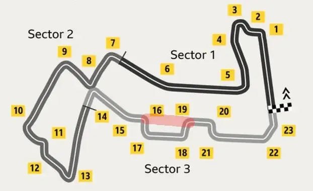 Circuito di Marina Bay con modifica