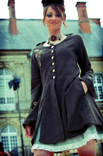 steampunk frock coat and petticoat by French fashion designer