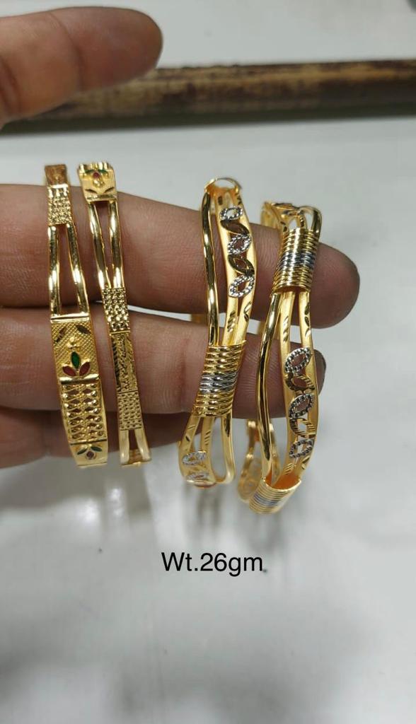 Latest Machine Gold Bangles Designs Simple And Beautiful For Dailywear Light Weight