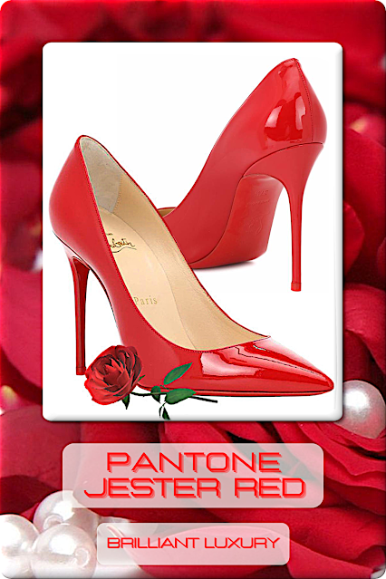 ♦Pantone Fashion Color Jester Red #pantone #fashioncolor #red #shoes #brilliantluxury