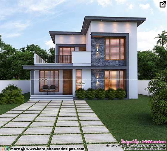 2357 square feet flat roof style modern house