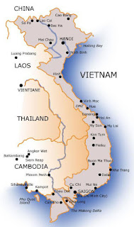 Mapa de Vietnam.