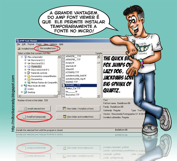 AMP Font Viewer gerenciador de fontes