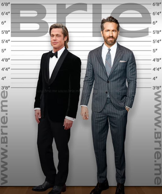 Brad Pitt height comparison with Ryan Reynolds