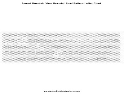 Free Sunset Mountain View Bracelet Brick Stitch Bead Pattern Letter Chart