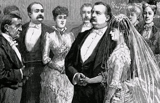 An etching of the wedding of Grover Cleveland and Frances Folsom on June 2, 1886.