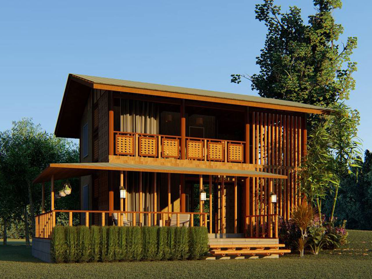 Desain Rumah Bambu Minimalis Modern Dindin Design