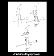 Halloween horror drawing tutorial. How to draw a cartoon witch