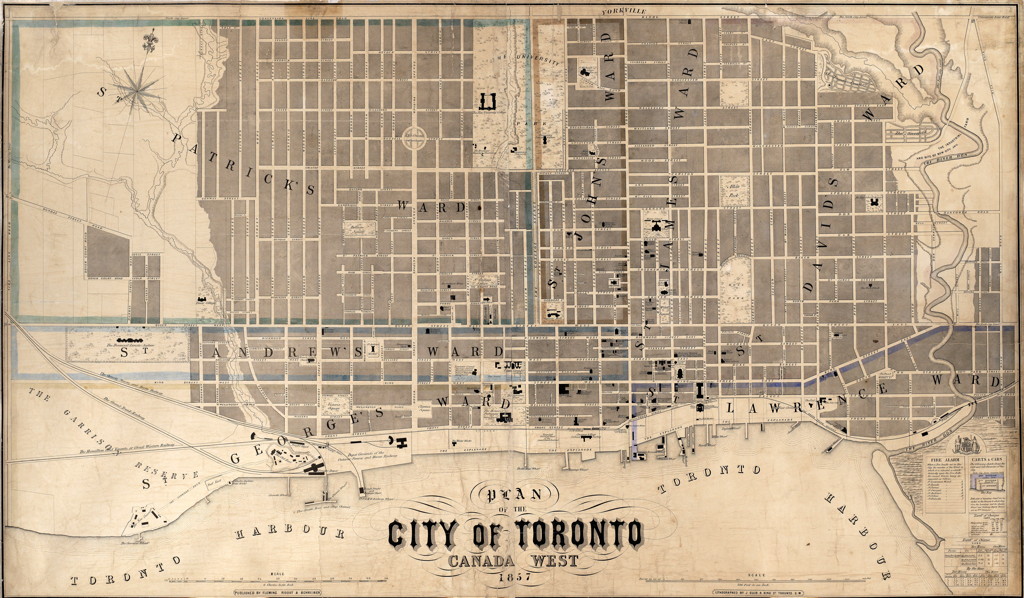 1857 Plan of the City of Toronto, Fleming Ridout & Schreiber