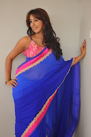 Sanjana, Photoshoot, In, Blue, Saree