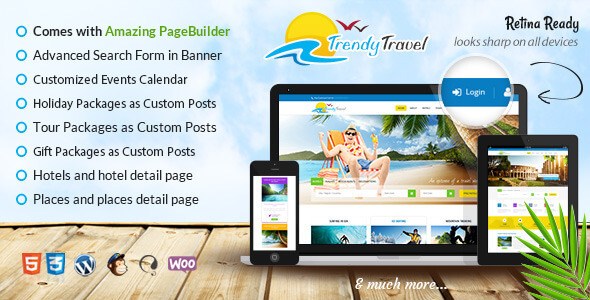 Free Download Trendy Travel Premium Responsive Multipurpose Tour Package WordPress Theme
