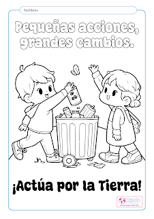 El Día Mundial de la Tierra Niños botando basura al tacho