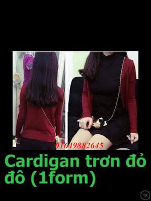 Áo Cardigan trơn đỏ đô 120k