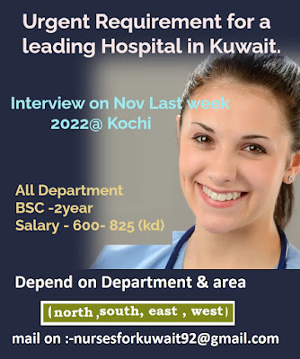 Urgently Required Nurses for Leading Hospital in Kuwait
