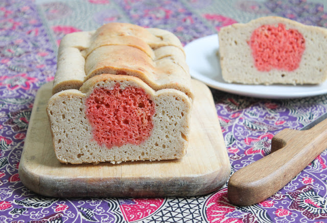 Food Lust People Love: Cinnamon apple surprise bread is made with two batters, one cinnamon and one flavored with applesauce. Together they make a fun and tasty sweet loaf!