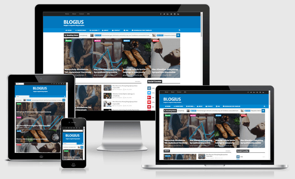 Blogius - Responsive News-Magazine Blogger Template Premium